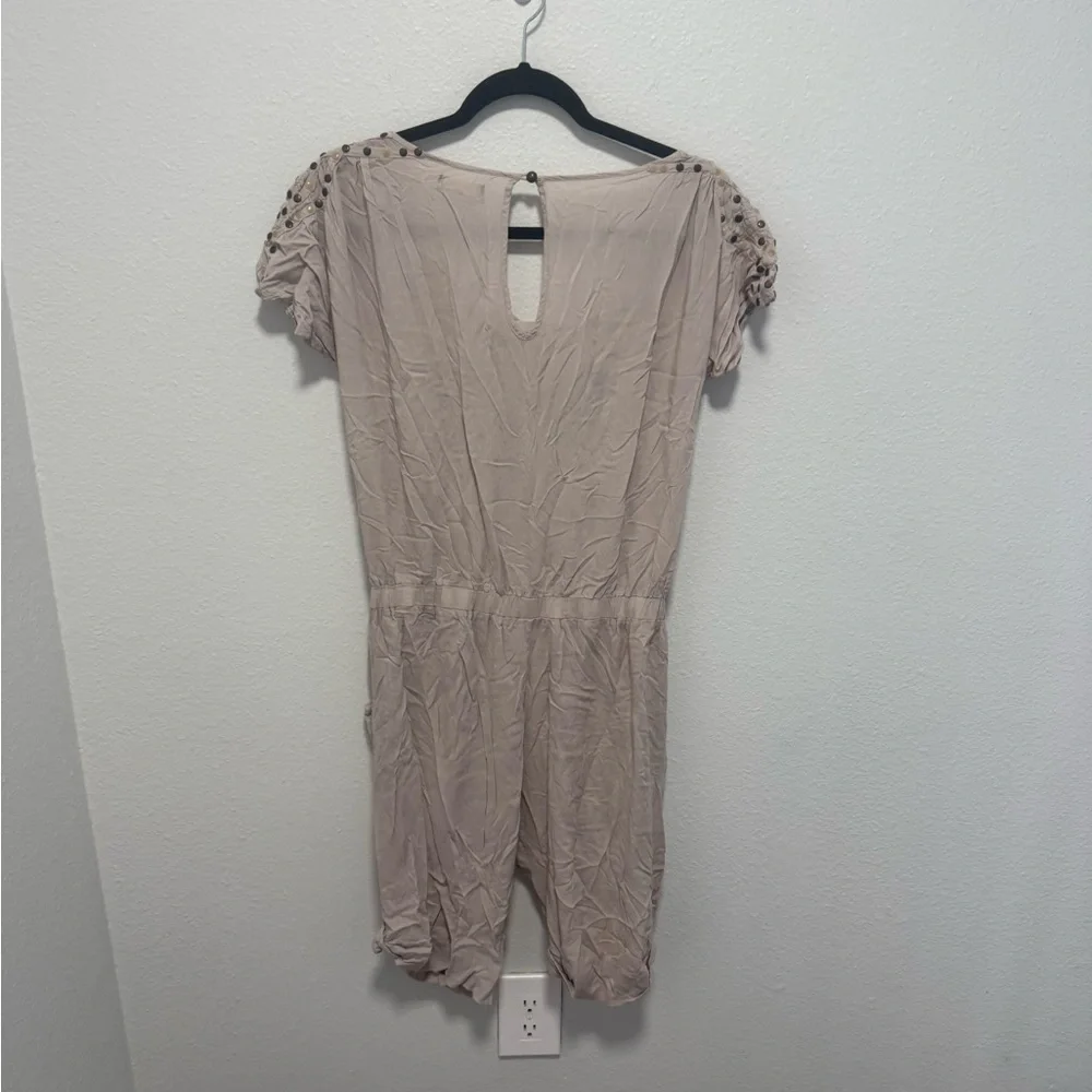Moon Collection Light Beige Studded Romper Size Small - Picture 2 of 5